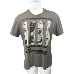 Marc Ecko Men's Brown Tan Short Sleeve Crew Neck Graphic Tee T-Shirt Top Size XL